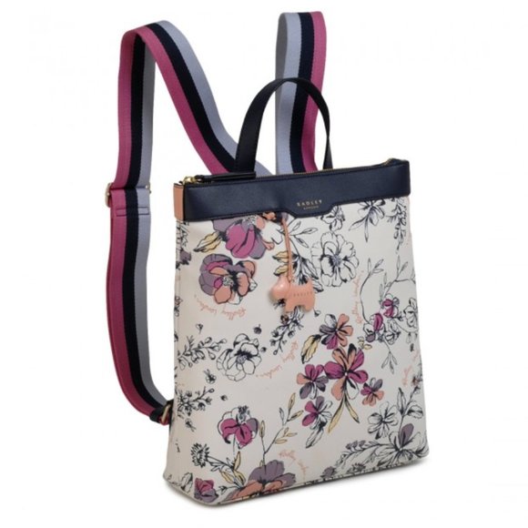 RADLEY LONDON SKETCHY FLORAL MEDIUM ZIP-TOP BACKPA - Picture 3 of 13